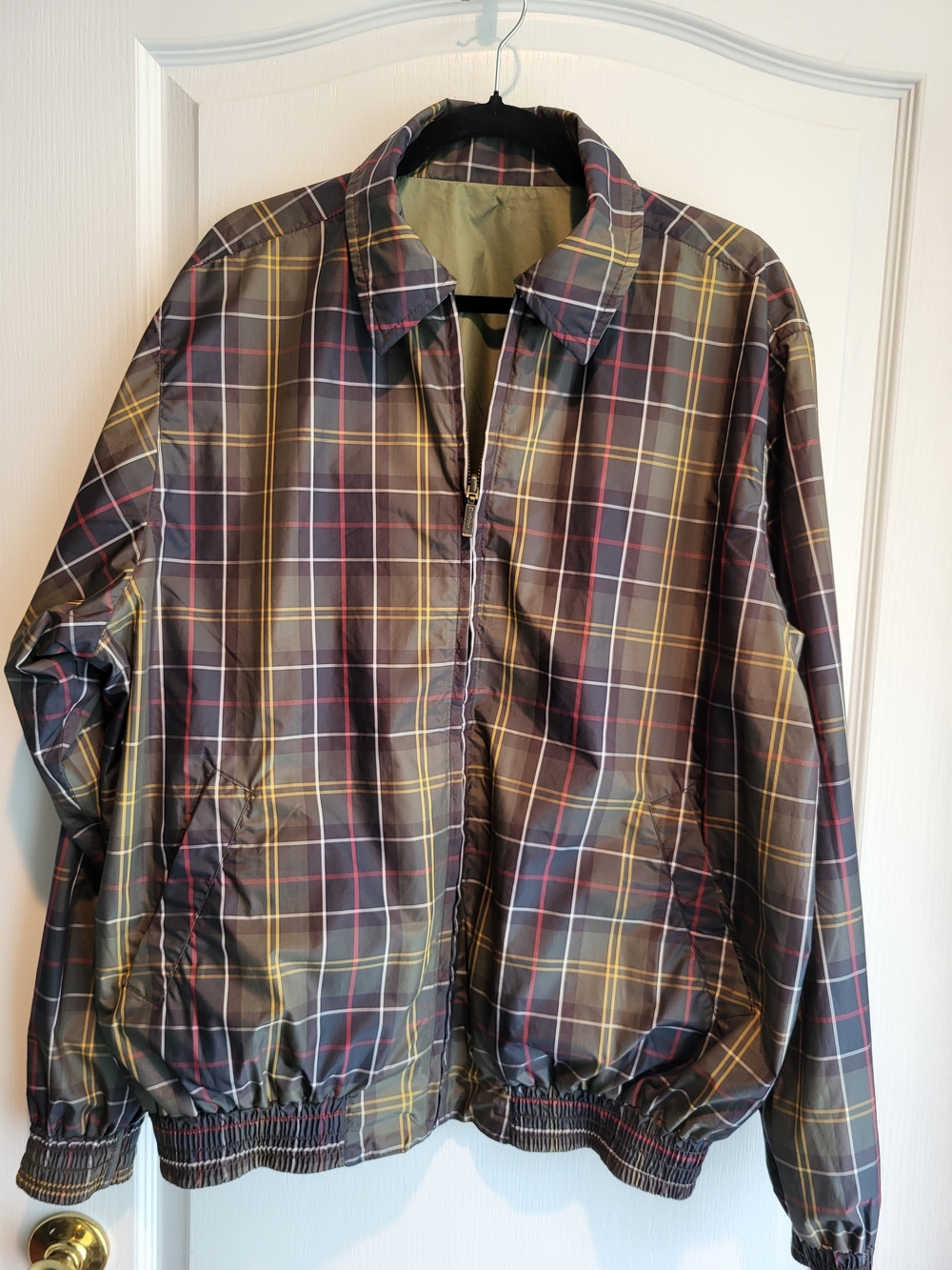 Barbour Ayr REVERSIBLE Lightweight Zip Jacket in Olive